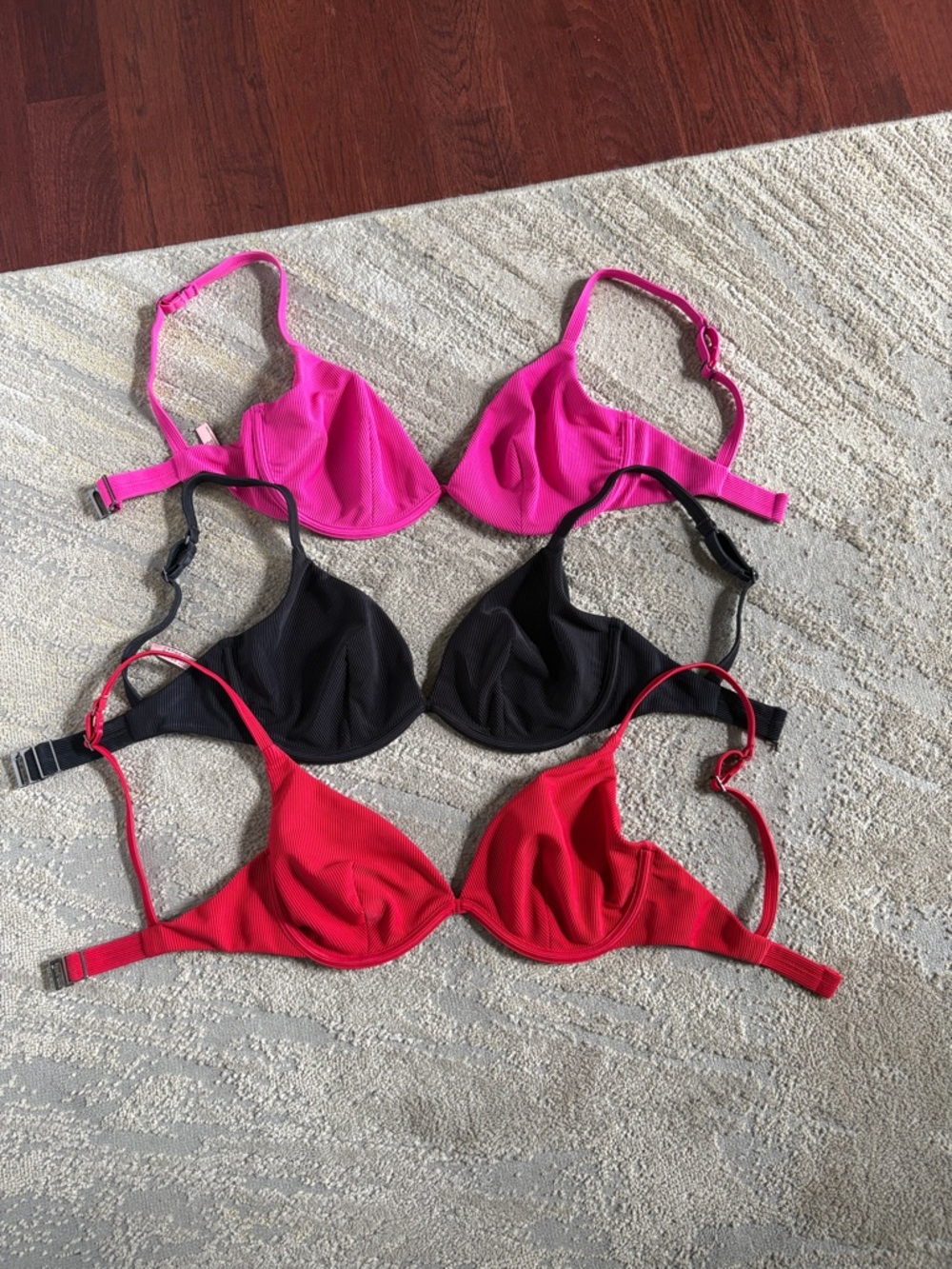 3 DOBREVA underwire triangle bikini tops, like new 34DD/E